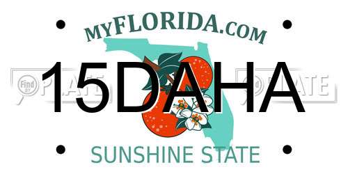 15DAHA Florida License Plate