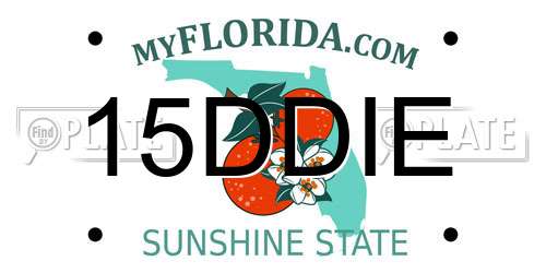 15DDIE Florida License Plate