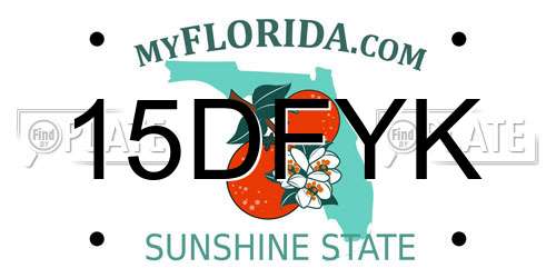 15DFYK Florida License Plate
