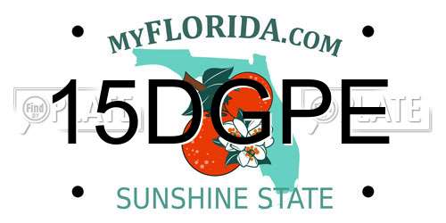 15DGPE Florida License Plate