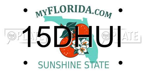 15DHUI Florida License Plate