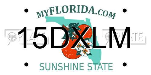 15DXLM Florida License Plate