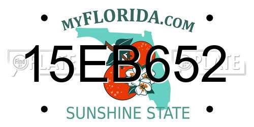 15EB652 Florida License Plate