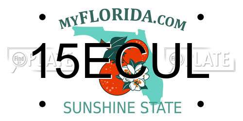 15ECUL Florida License Plate