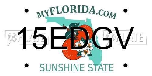 15EDGV Florida License Plate