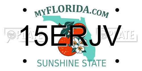 15ERJV Florida License Plate