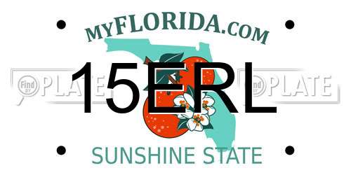 15ERL Florida License Plate