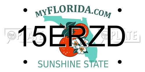 15ERZD Florida License Plate