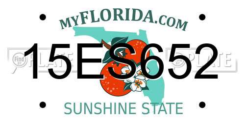 15ES652 Florida License Plate