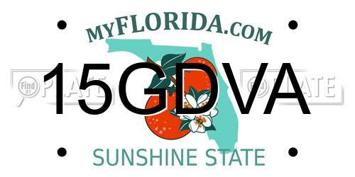 15GDVA Florida License Plate