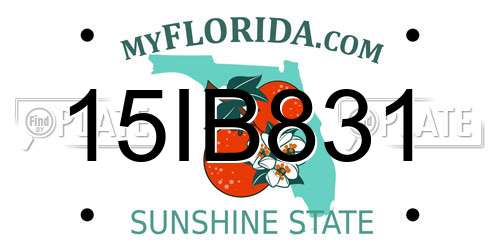 15IB831 Florida License Plate