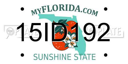 15ID192 Florida License Plate