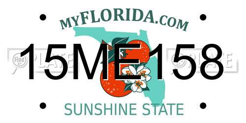 15ME158 Florida License Plate