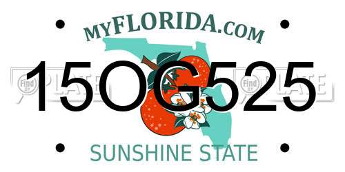 15OG525 Florida License Plate