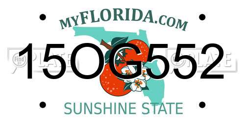 15OG552 Florida License Plate
