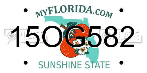 15OG582 Florida License Plate