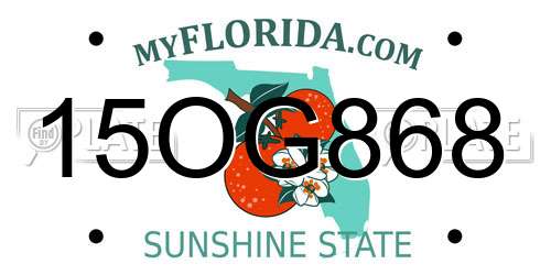 15OG868 Florida License Plate