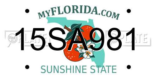 15SA981 Florida License Plate