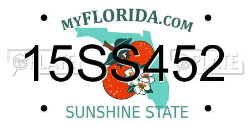 15SS452 Florida License Plate