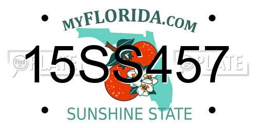 15SS457 Florida License Plate