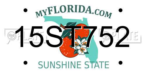 15ST752 Florida License Plate