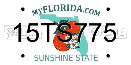 15TS775 Florida License Plate