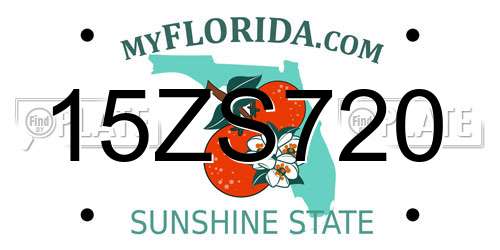 15ZS720 Florida License Plate