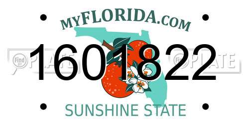 1601822 Florida License Plate