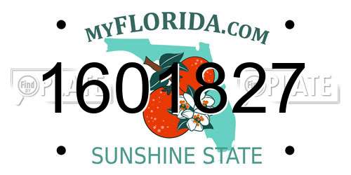 1601827 Florida License Plate