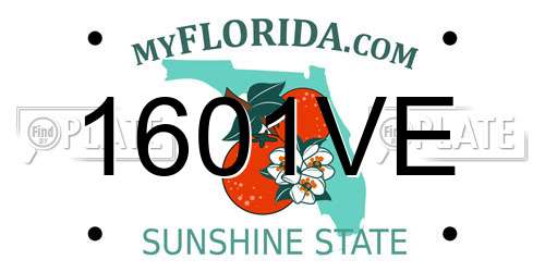 1601VE Florida License Plate