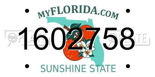 1602758 Florida License Plate
