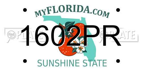 1602PR Florida License Plate