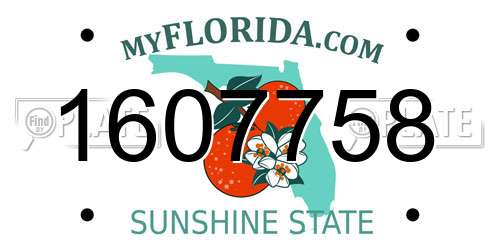 1607758 Florida License Plate