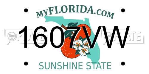 1607VW Florida License Plate