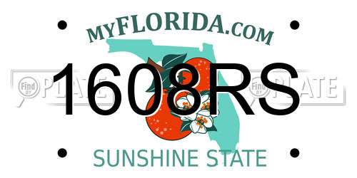1608RS Florida License Plate