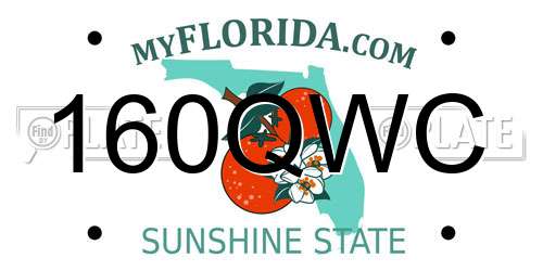 160QWC Florida License Plate