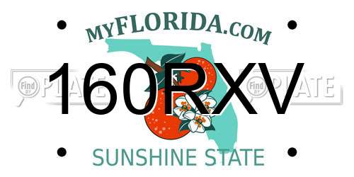 160RXV Florida License Plate