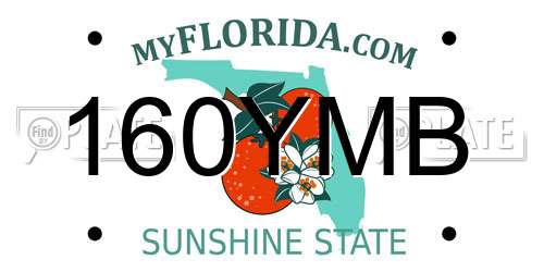 160YMB Florida License Plate