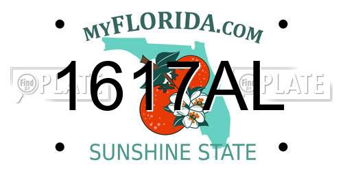 1617AL Florida License Plate