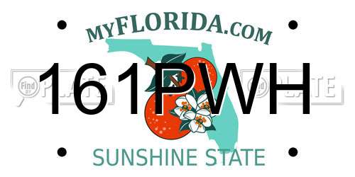 161PWH Florida License Plate