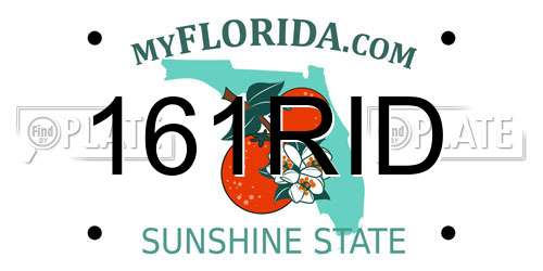 161RID Florida License Plate