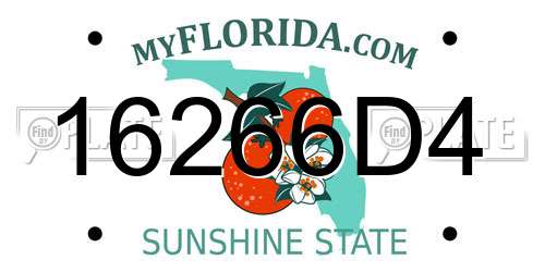 16266D4 Florida License Plate