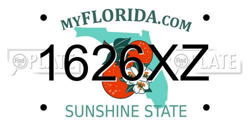 1626XZ Florida License Plate