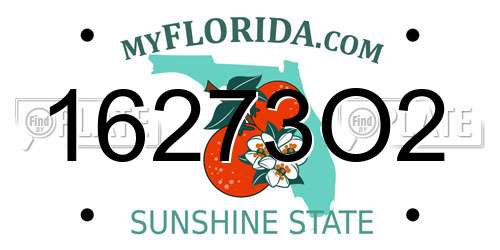 16273O2 Florida License Plate