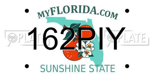 162PIY Florida License Plate