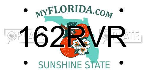 162RVR Florida License Plate