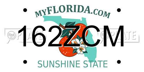 162ZCM Florida License Plate