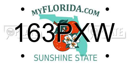 163PXW Florida License Plate