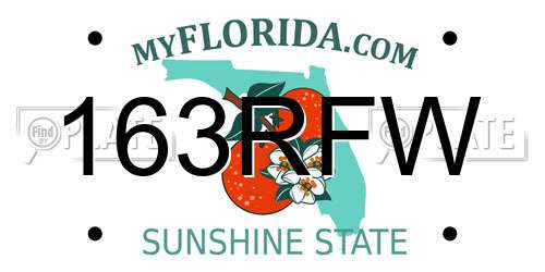 163RFW Florida License Plate