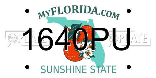 1640PU Florida License Plate